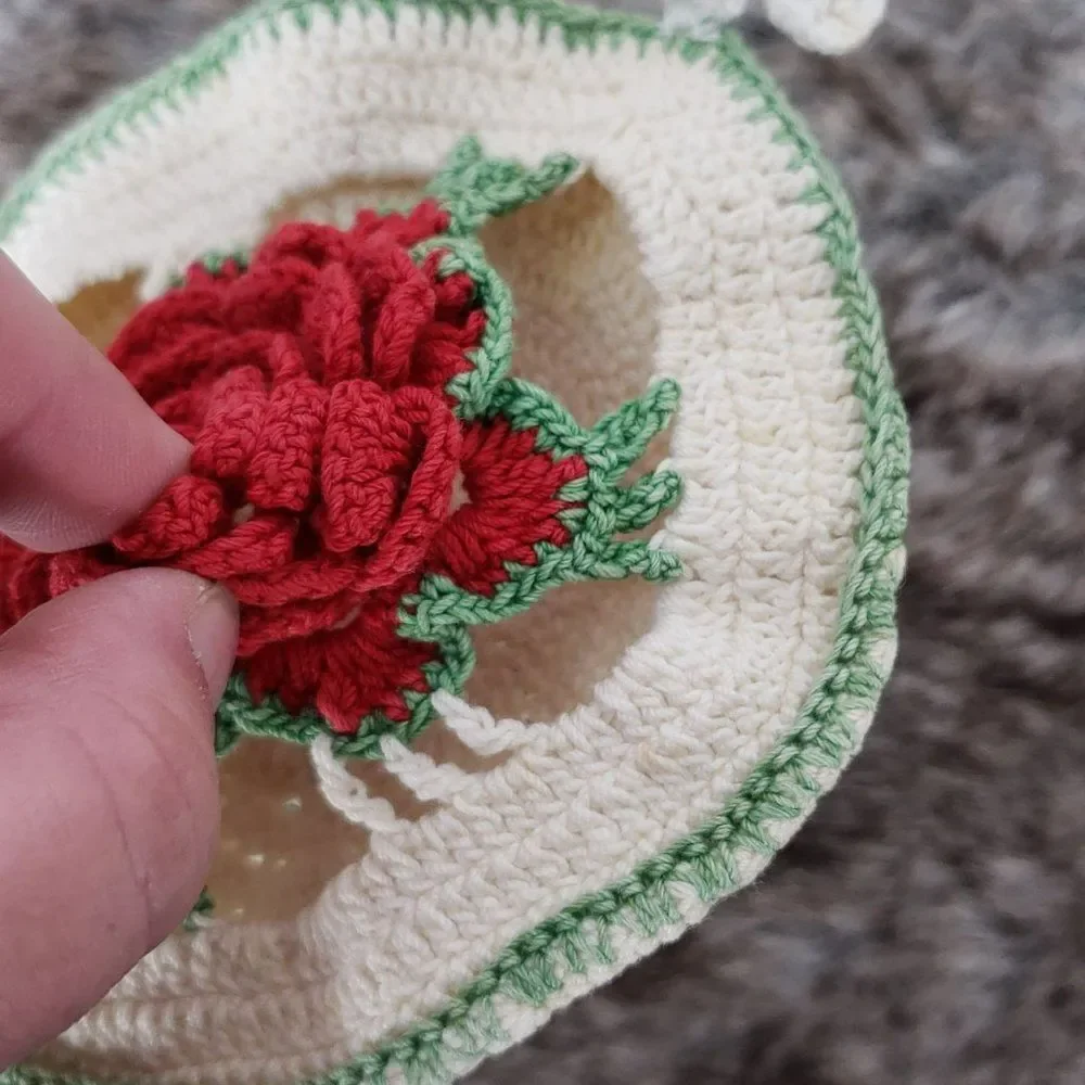RosePot Holders, Hot Oven Pads, Hand Crochet, Kitchen Accessory, Farmhouse, Cabi